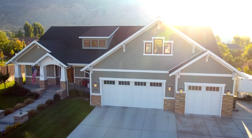Video work showing an arial view of the entire house representing the smart home hub systems concept