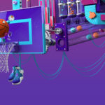 hack the bracket abstract 3d basketball hoop with abstract mechanical elements