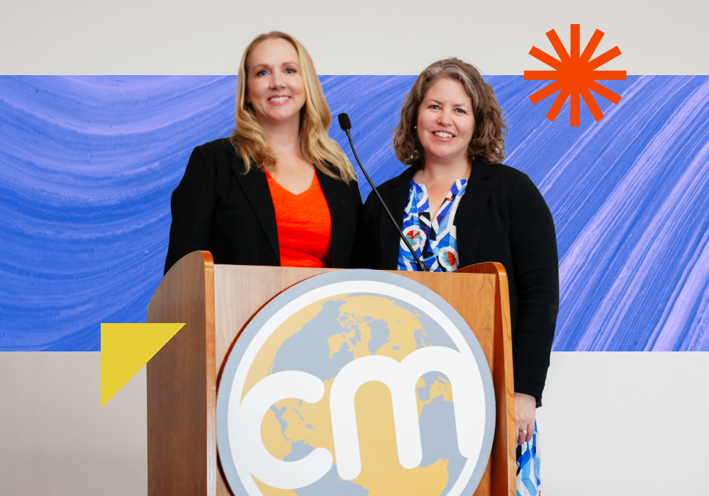 Heather Rudúlph from the Stoke Group and Katherine White from AARP at 2024 Content Marketing World.