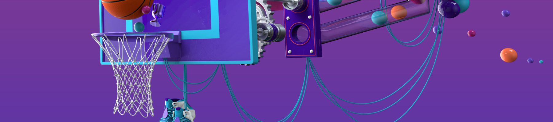 Adobe Social Media Analysis Hero hack the bracket abstract 3d basketball hoop with abstract mechanical elements