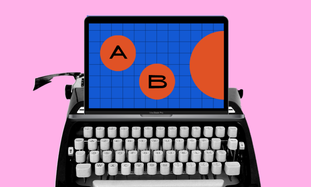 Content & Strategy Typewriter creative design intended to illustrate content conceptualization and creation