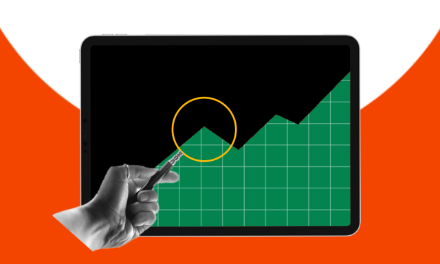 Performance Analytics Data inspection visual, created with abstract shapes and colors, to represent analyzing campaign performance analytics.