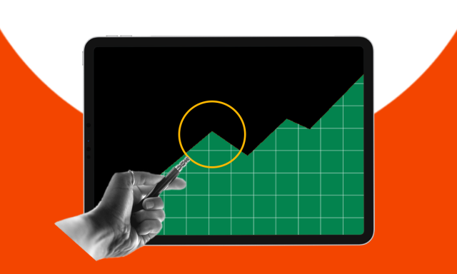 Performance Analytics Data inspection visual, created with abstract shapes and colors, to represent analyzing campaign performance analytics.